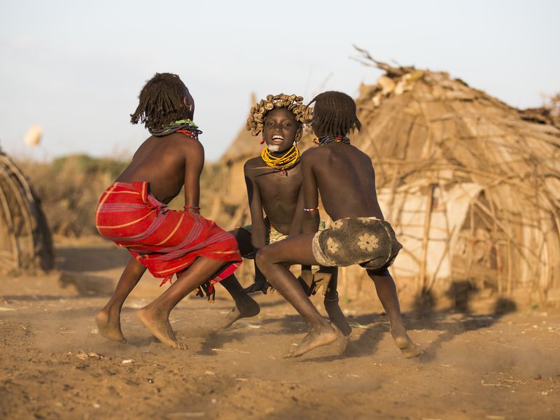 Tribal dance of the Dassanech people in the southern Ethiopia ...