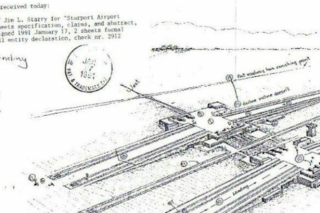 Jim Starry's patent drawing for the Starport airport design