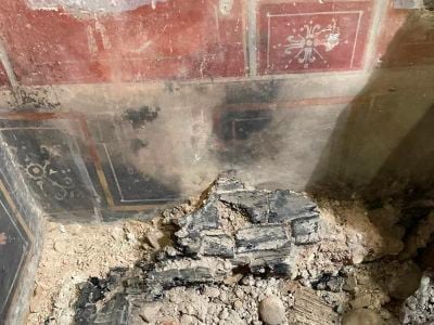 Researchers found the charred remains of wooden furniture at the site of the former Astra cinema in Verona.