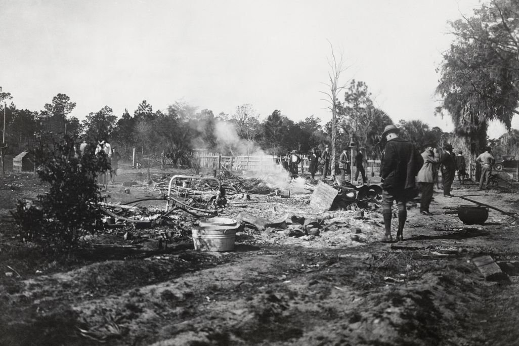 The ruins of a razed home in Rosewood