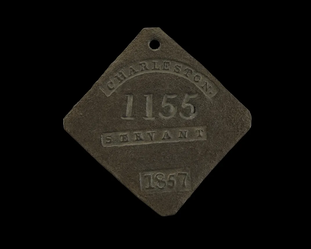 Charleston slave badge from 1857