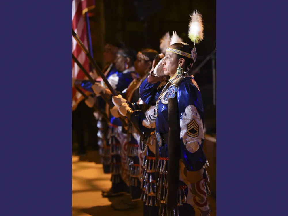 Mitchelene BigMan with fellow members of the Native American Warriors. (Photo courtesy of NMAI)