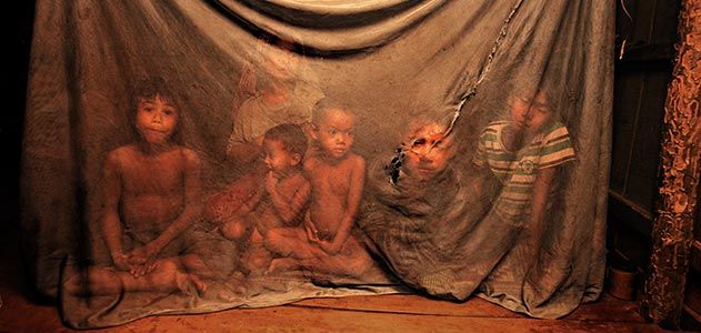Cambodia children with malaria