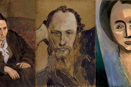 Henri Matisse and Pablo Picasso courted the Steins by doing portraits of them. Pictured are Gertrude, left, and Leo, center, by Picasso and sister-in-law Sarah by Matisse.