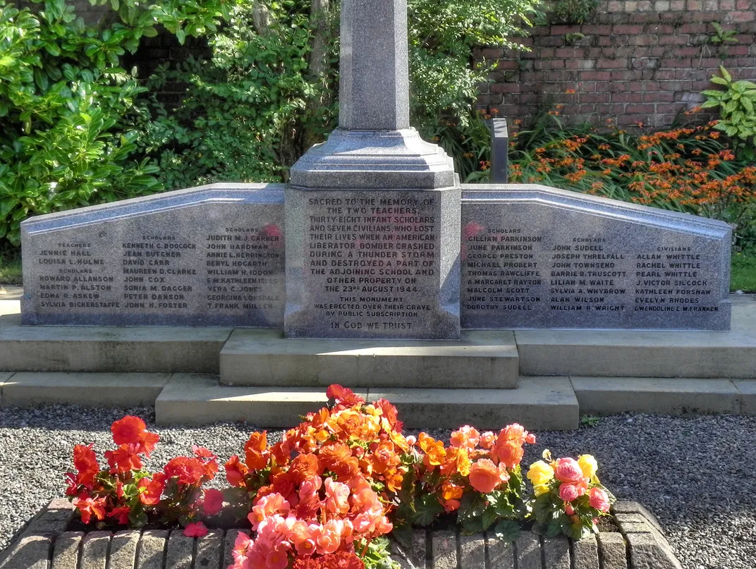 A memorial honoring the victims of the Freckleton air disaster