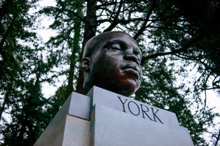 The bust depicts York, an enslaved member of the 1804 Lewis and Clark expedition.