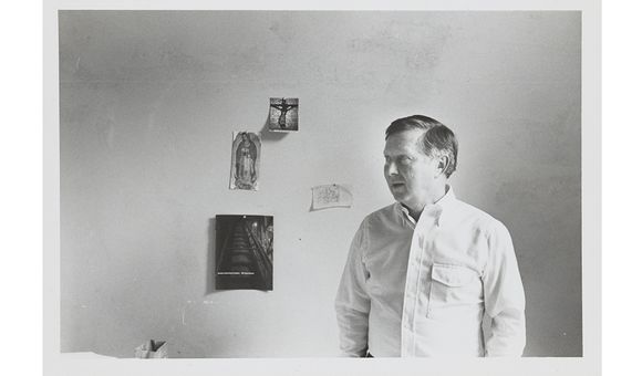 Photograph of George Tooker, 198-? / unidentified photographer. George Tooker papers, circa 1851-2010. Archives of American Art, Smithsonian Institution.