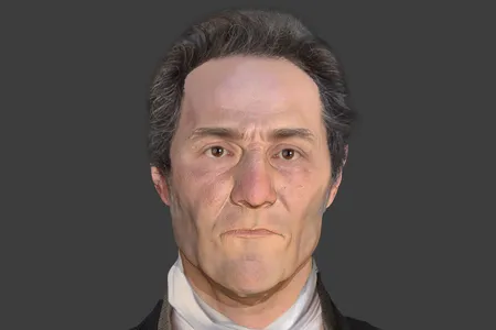 The final facial reconstruction depicting&nbsp;John Barber, 55