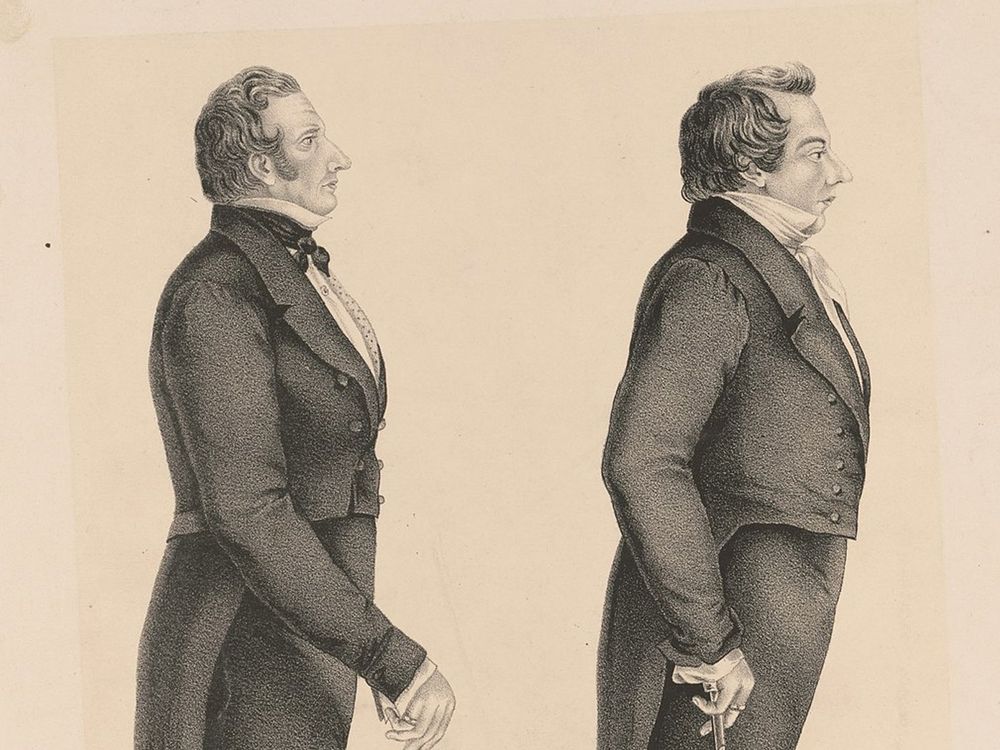 An illustration of Joseph Smith Jr. (right) and his brother Hyrum (left)