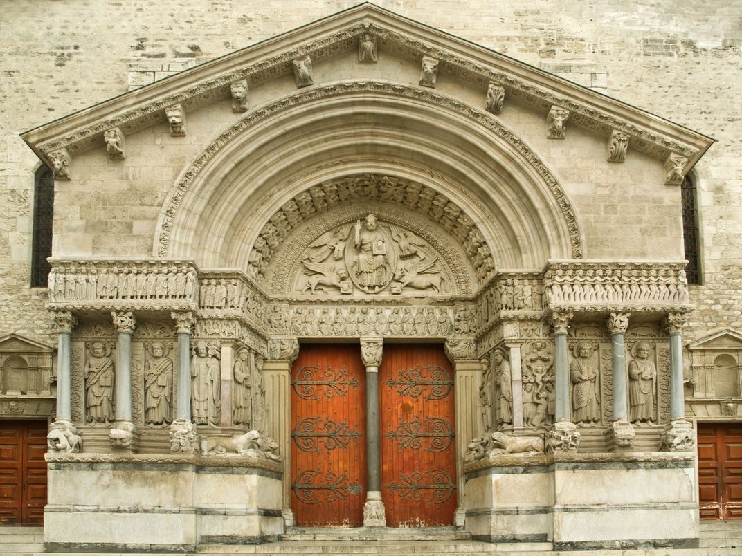 The portal of the Romanesque Church of St. Trophime, Arles