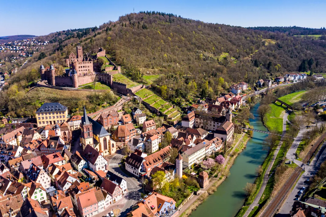 Panorama of Wertheim with hillside castle