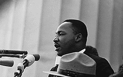 Martin Luther King, Jr. delivering his famous speech