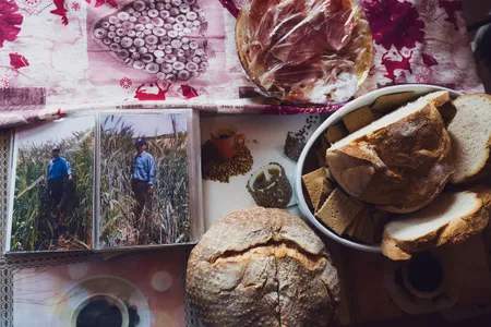 At his farm near Parma, Italy, Claudio Grossi offers a visual history of his miracle grain in photos, crackers and loaves.