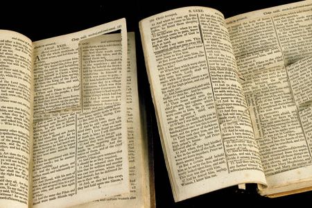 Thomas Jefferson cut verses from six copies of the New Testament to create his own personal version.