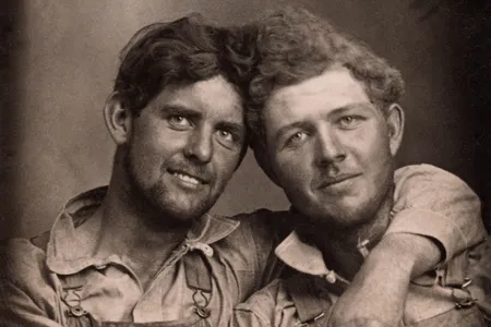 This photo, like some others in the collection, was taken in a photo booth, eliminating the need for a photographer.