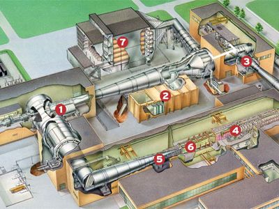 An cutaway of the supersonic wind tunnel.