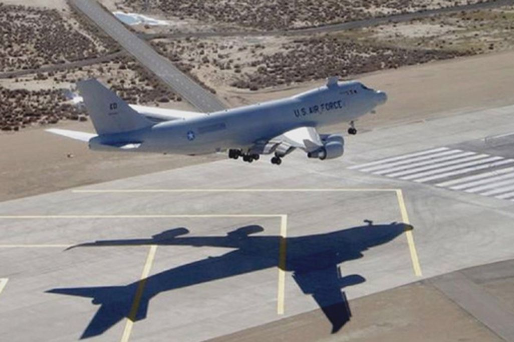 Testing the new airborne laser.