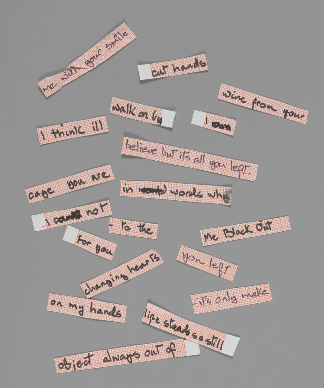 David Bowie's cut up lyrics for "Blackout" from Heroes (1977)