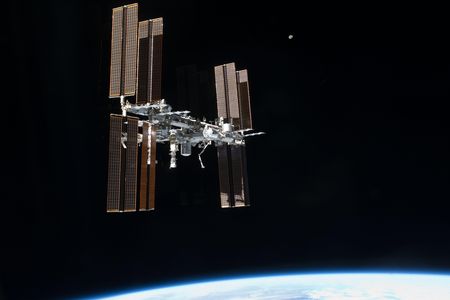 The space station as seen from Atlantis on the last space shuttle mission.