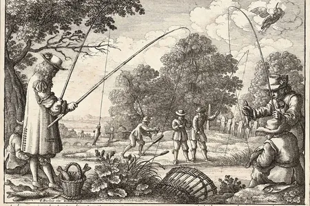 The sport of angling ("angle" is an old work for "hook") was a popular 1600s pastime that had a number of guides written about it.