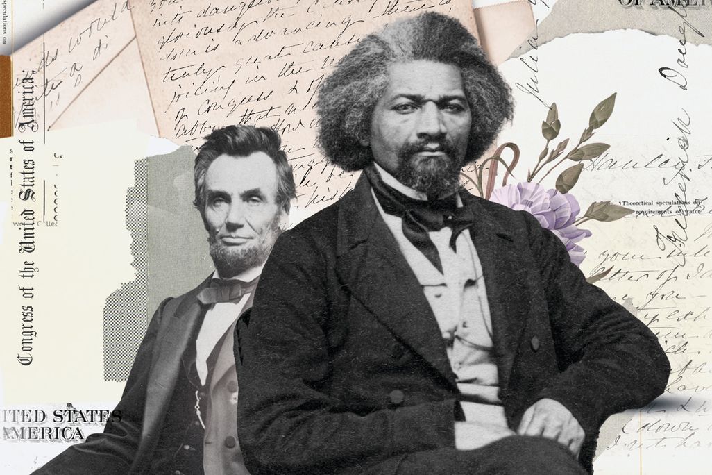 Illustration of Frederick Douglass and Abraham Lincoln