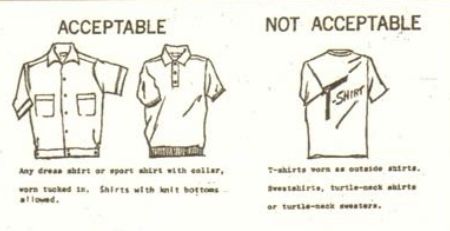 Dress code illustration, 1960s