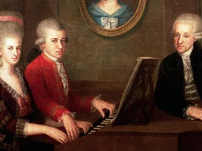 Leopold Mozart, right, boasted how well his daughter played the piano in a letter in 1764. She was quickly overshadowed by her brother Wolfgang.