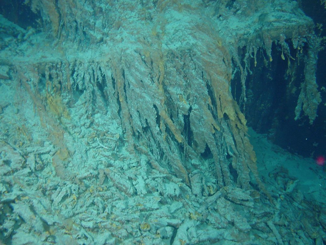 Rusticles on Titanic wreck