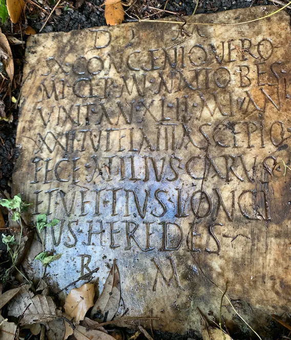 Gravestone in the ground