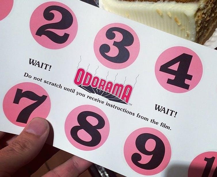 The ‘Odorama’ scratch-and-sniff card