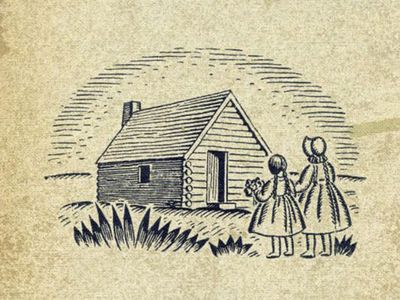 This illustration by Helen Sewell graced one of the original editions of Little House on the Prairie, published in the 1930s. That book tells of the period in the Ingalls family's lives in which they settled in Kansas on land that still belonged to Native Americans.