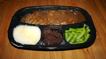 Salisbury steak TV dinner