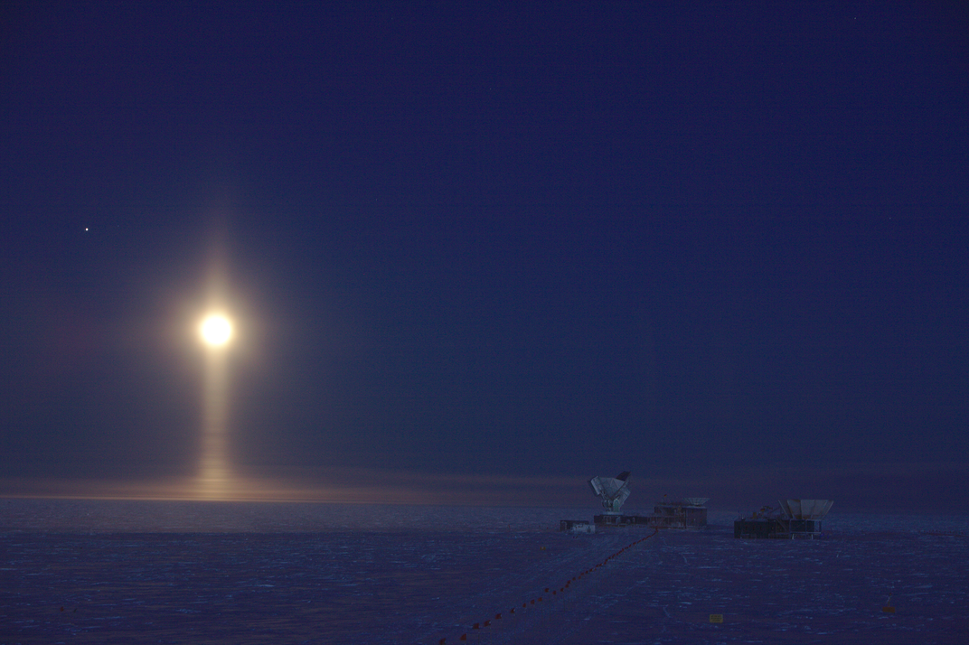 Lunar spotlight, South Pole, Antarctica 