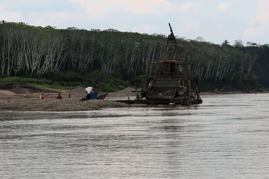a mining operation along a river