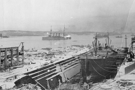 The aftermath of the explosion.