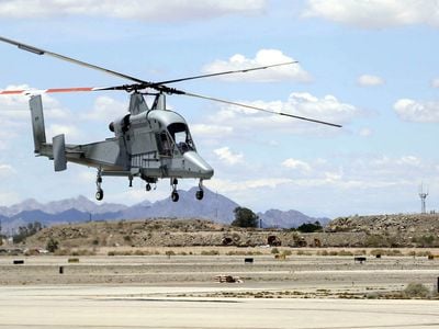 Following successful trials resupplying troops in Afghanistan, the U.S. Marine Corps brought the uncrewed K-MAX to Yuma, Arizona, to experiment with better integrating drones into the force.