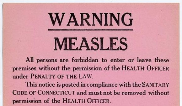 A quarantine sign used in Connecticut (NMAH)