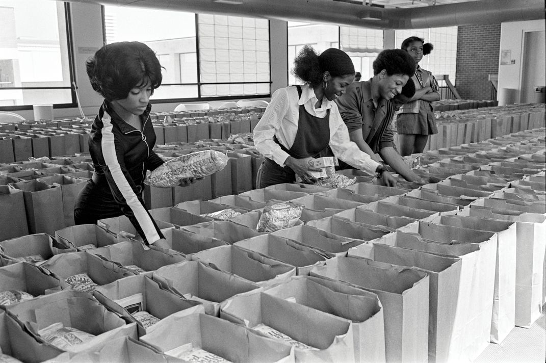 Women Panthers working on one of the party's social programs