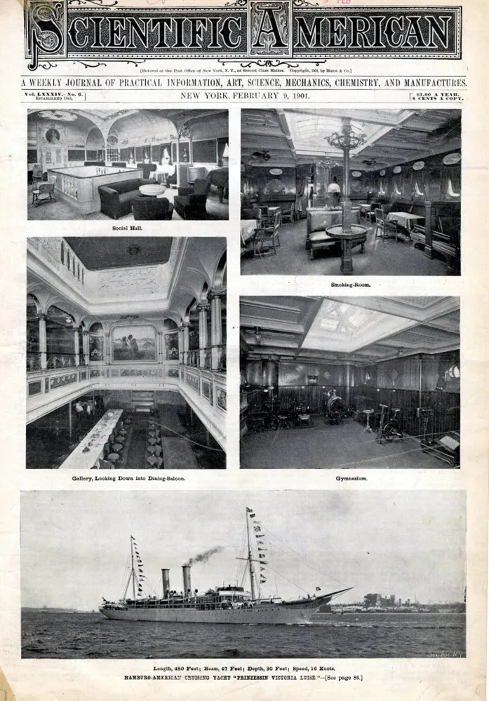 1901 "Scientific American" cover showing the interior and exterior of the ship