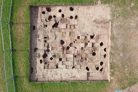 The remains of the Bronze Age roundhouse are located in a park in Cardiff, the capital of Wales.