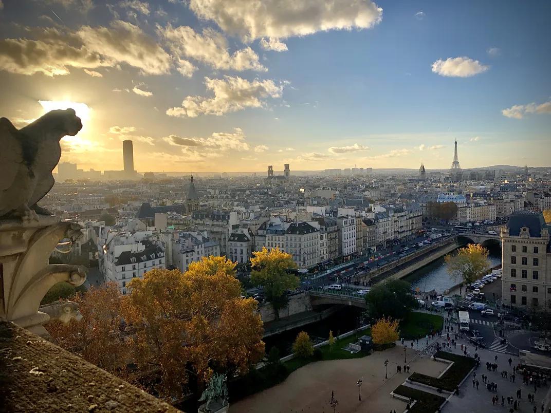 Atop Notre-Dame Cathedral