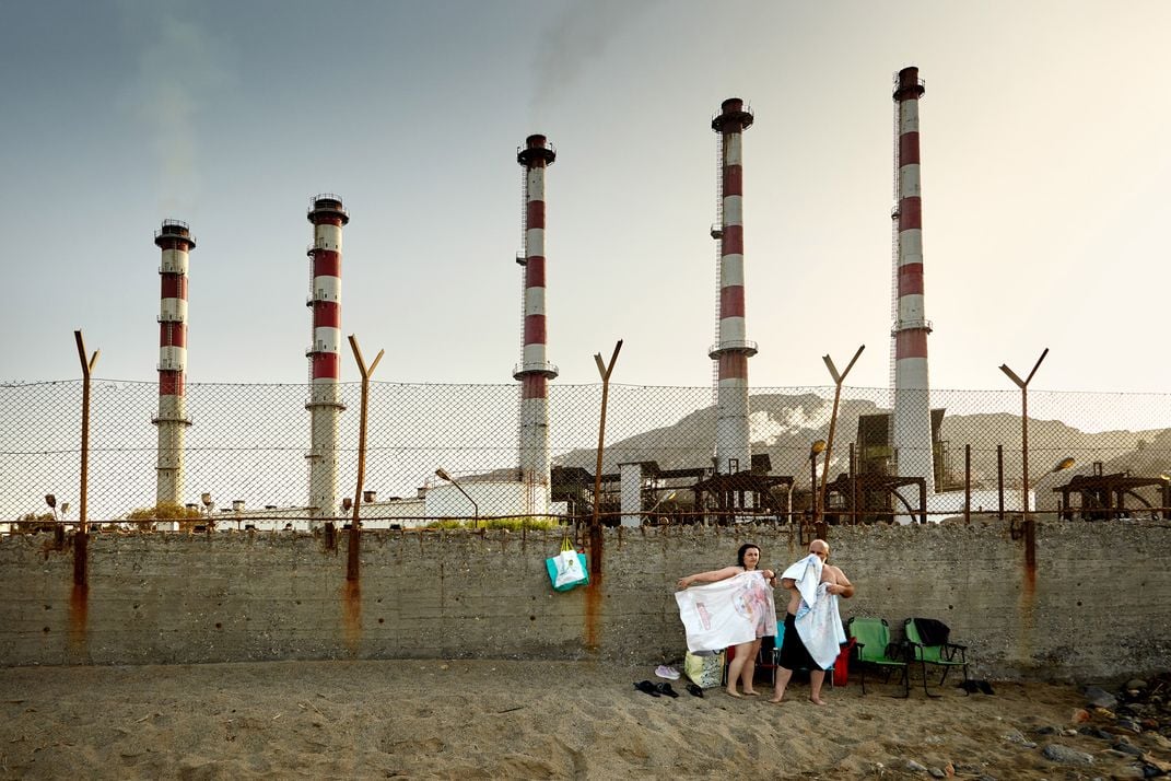 beach and factory