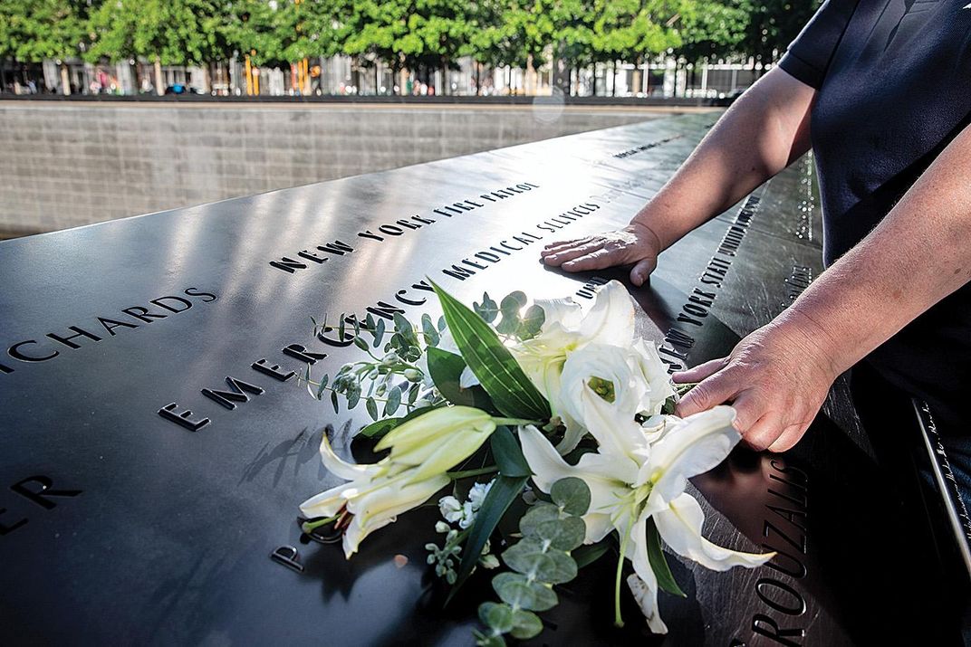 flowers placed on a memorial