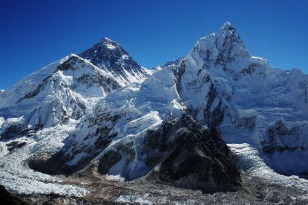 Nuptse with the peak of Mount Everest behind it