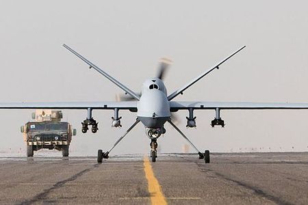 An MQ-9 taking off in Afghanistan.