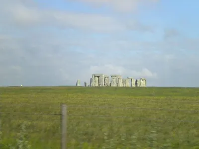 A view of Stonehenge from the road