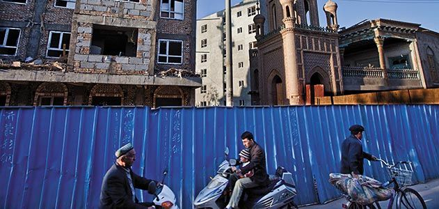 Construction around old mosque Kashgar