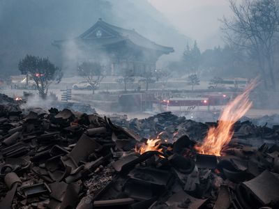 Almost all the buildings at the Buddhist Gounsa Temple complex were destroyed in the fires