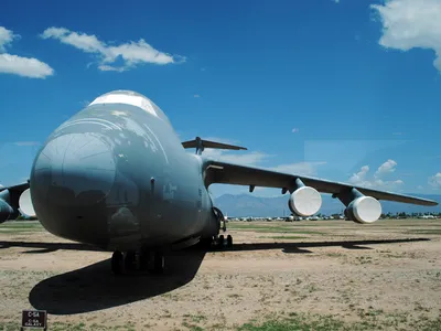 The C-5 Galaxy entered service in 1969 and remains the US Air Force’s largest airlifter. New modified versions, known as the C-5M, boast more reliable commercial engines and modern glass cockpits. 
