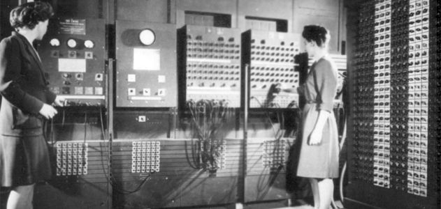 Two women operating ENIAC